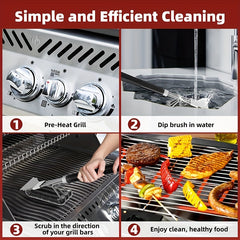 Grill Brush And Scraper BBQ Cleaner Triple Scrubber Extra Strong Wire Bristles