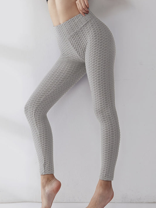 High Waist Honeycomb Peach Butt Leggings for Women