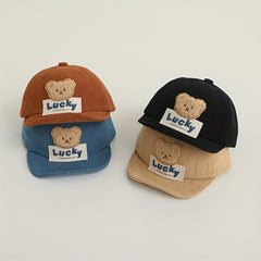 Children's Sunshade Baseball Cap with Funny Bear for Autumn/Winter