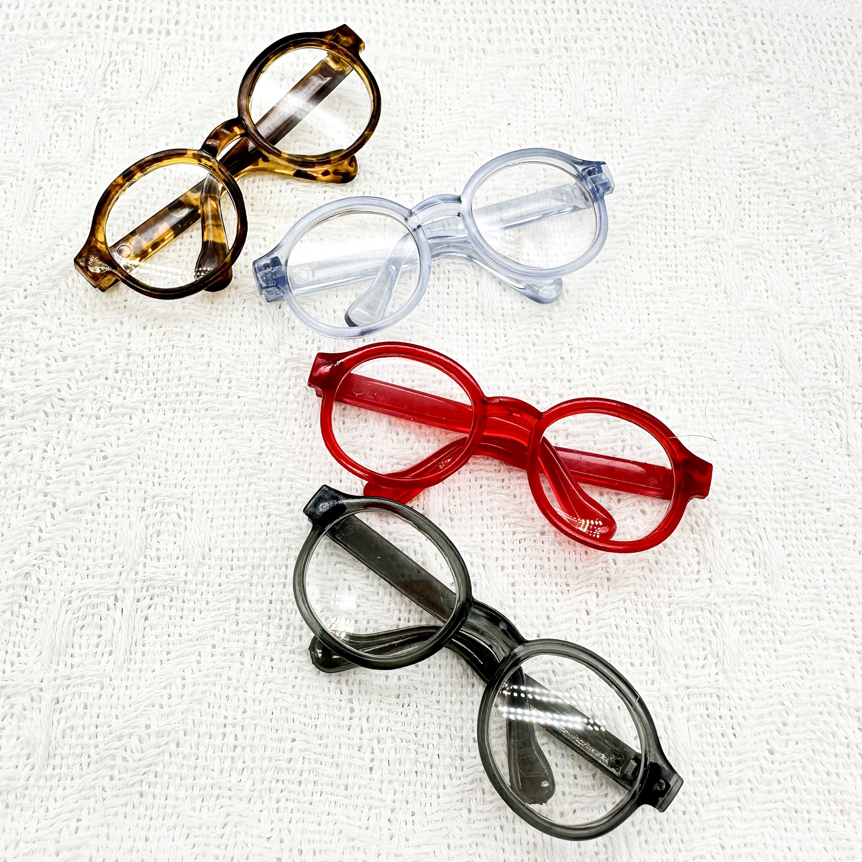 4pcs Mini Plastic Glasses Set Doll Accessories Craft Decorations