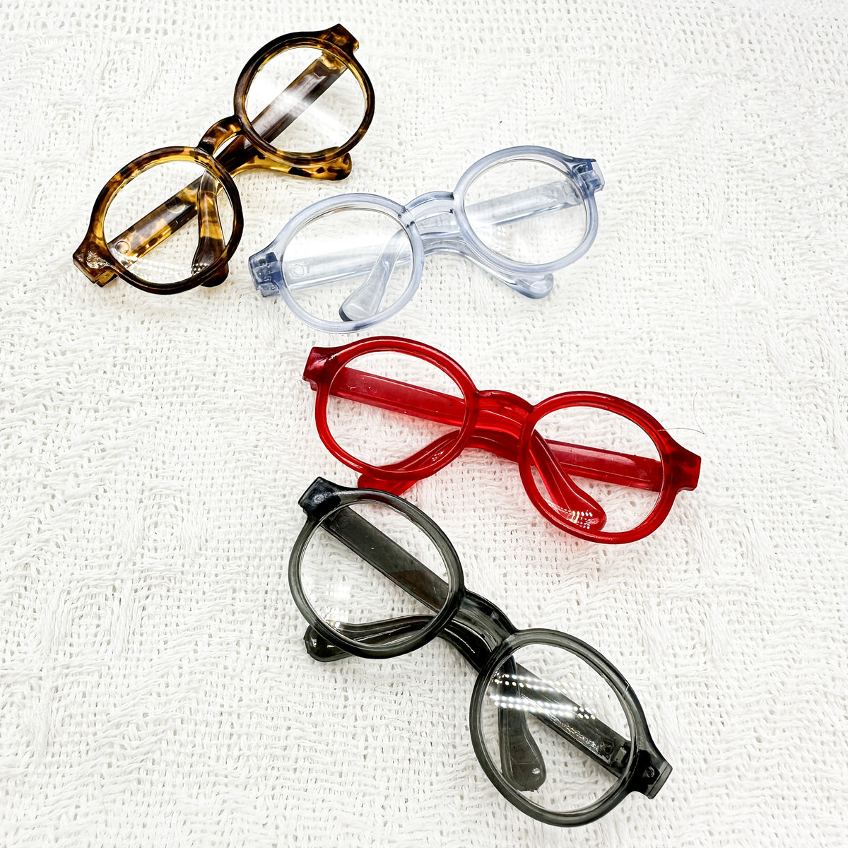 4pcs Mini Plastic Glasses Set Doll Accessories Craft Decorations