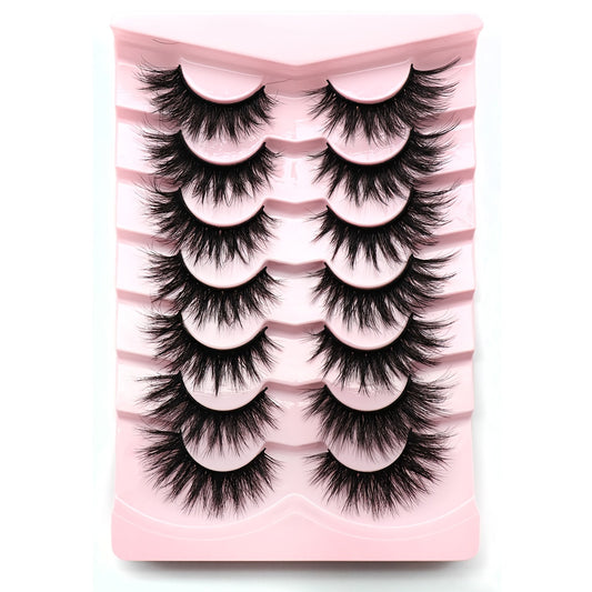 7 Pairs 17mm Full Strip Thick Curling Fluffy False Eyelashes