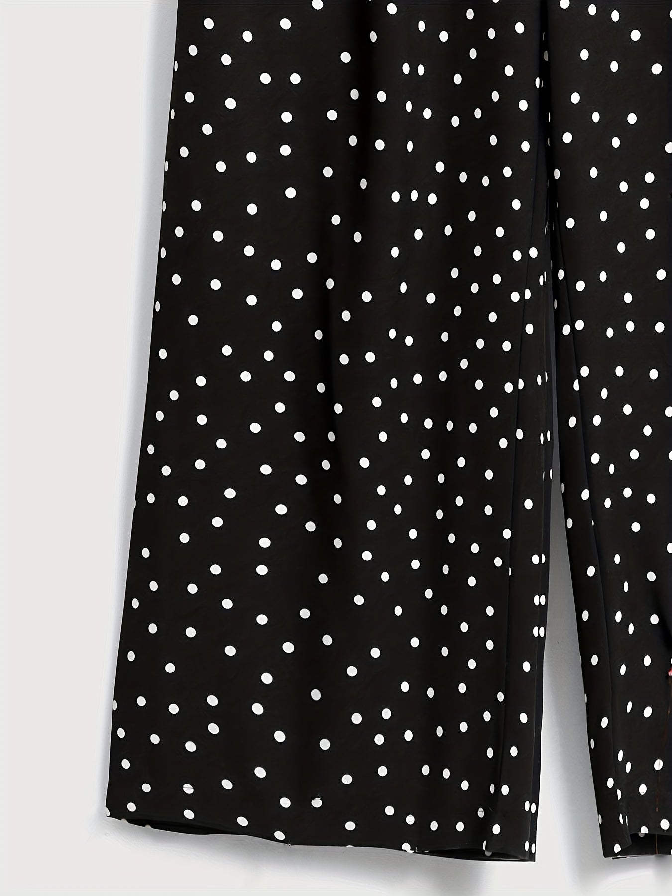 Dot Print Button Wide Leg Pants