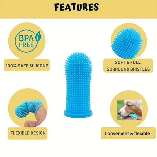 Silicone Pet Toothbrush Finger Cover for Cat Dog Teeth