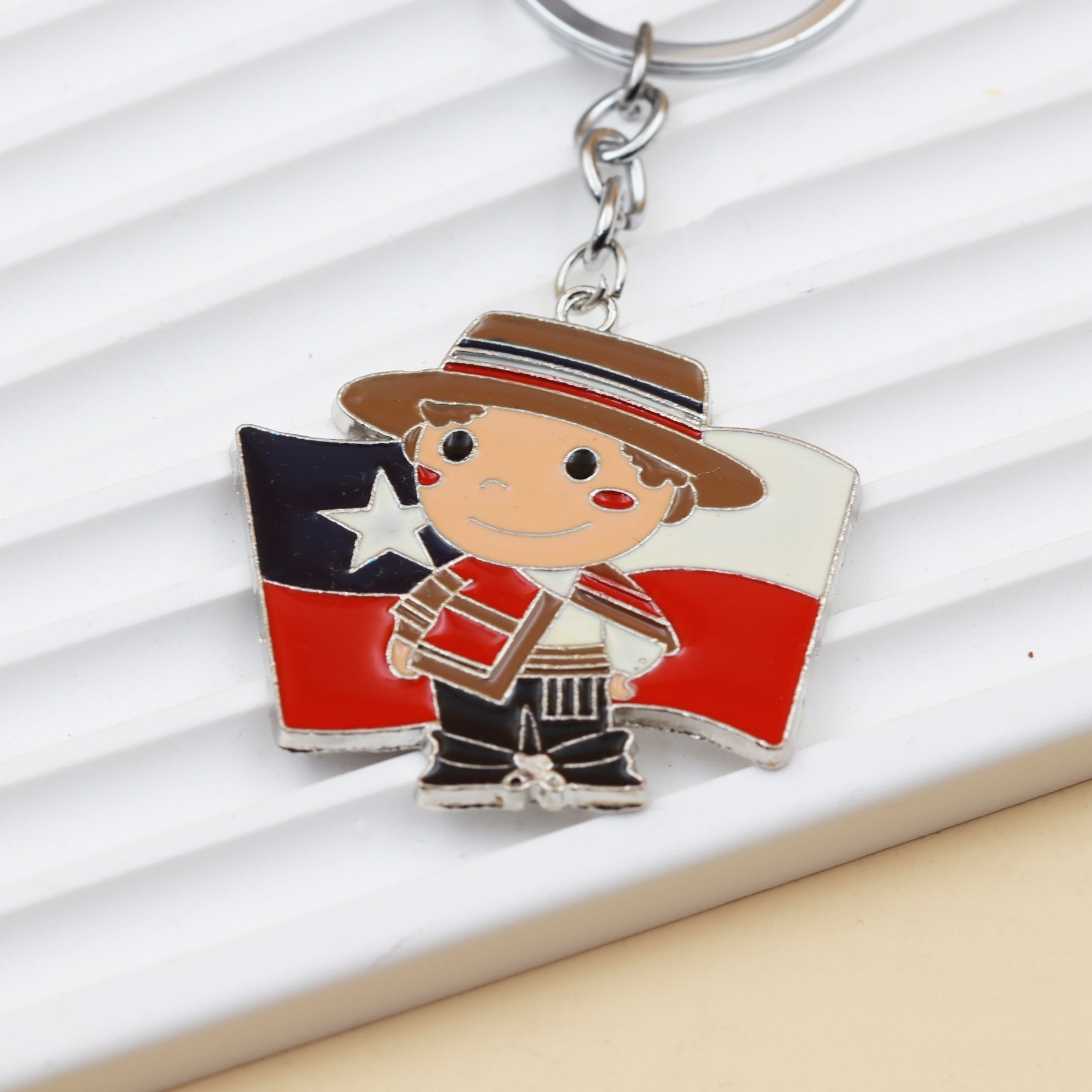 Cartoon Cowboy Keychain Enamel Alloy Backpack Ornament Key Holder