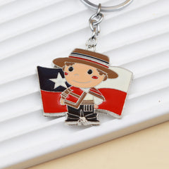 Cartoon Cowboy Keychain Enamel Alloy Backpack Ornament Key Holder