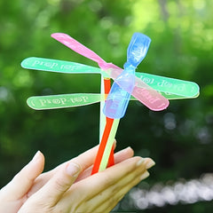 Mixed Plastic Bamboo Dragonfly Flying Toys Bright Colors Portable Educational