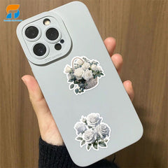 50pcs Vintage Rose Stickers for DIY Crafts Water Bottles