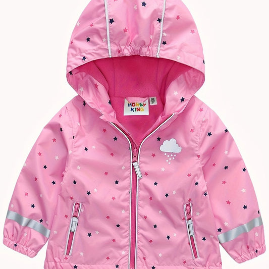 Toddler Girl's Waterproof Windproof Hooded Jacket