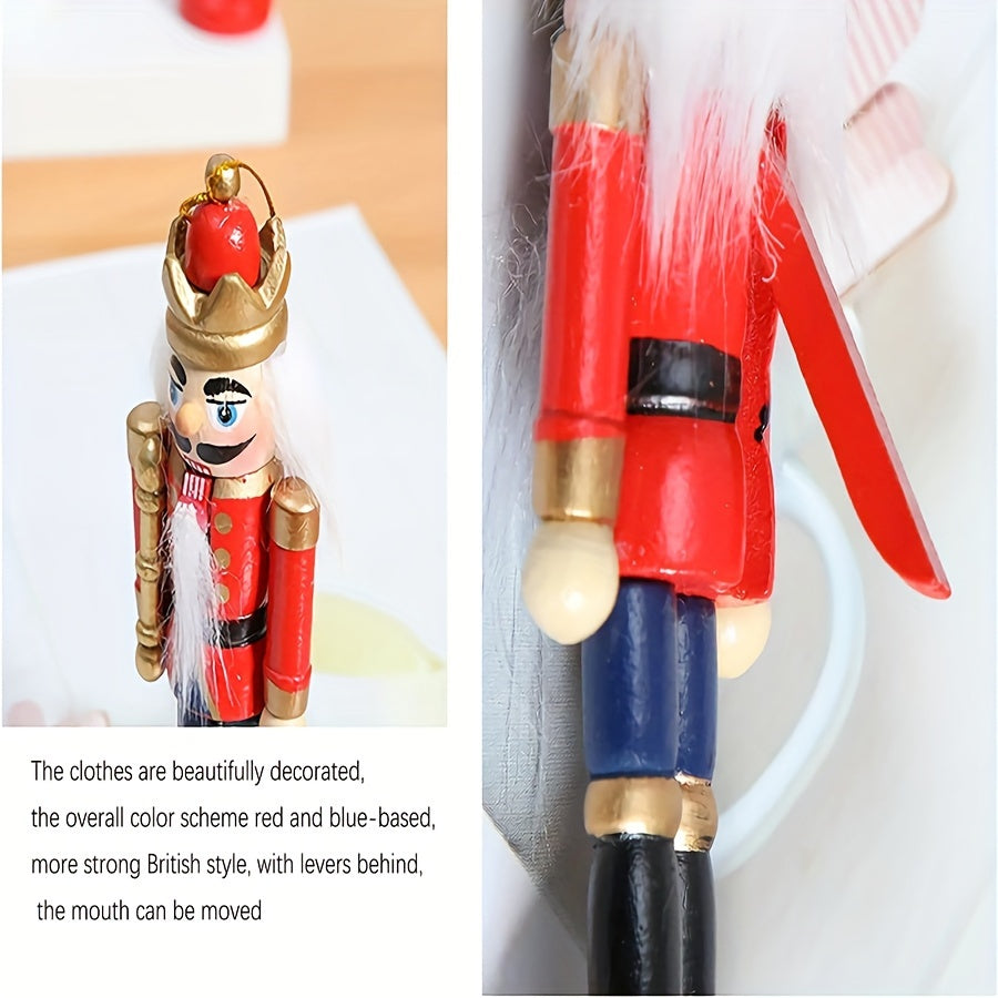 6 Piece Wooden Hand Painted Nutcracker Figurines Christmas Ornament Set