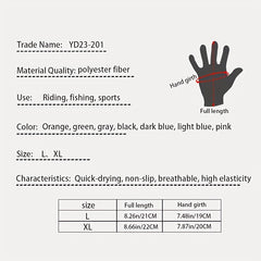 Unisex Ice Silk Gloves Quick drying Breathable Non slip Short Gloves