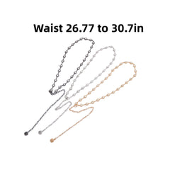 Crystal Flower Waist Chain Silvery Belly Chain