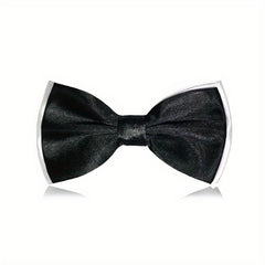 Double Layer Wedding Bow Tie for Men Business Groom Wine Red