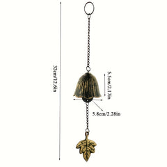 Japanese Cast Iron Wind Chime Hanging Decoration Retro Leaf Bell Outdoor Garden