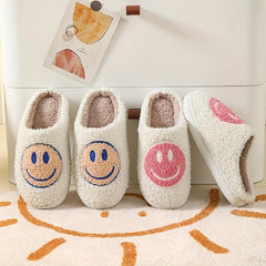 Kids' Cartoon Happy Face Slippers | Cozy Anti-Skid Indoor Shoes