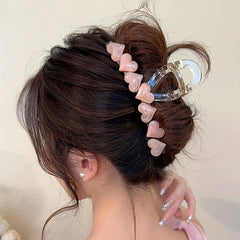 Sweet Jelly Hair Claw Heart Shaped Resin Hair Claw Nonslip Shark Claw Hair Clip