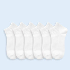 6 Pairs Soft Cotton Blend Ankle Socks for Women