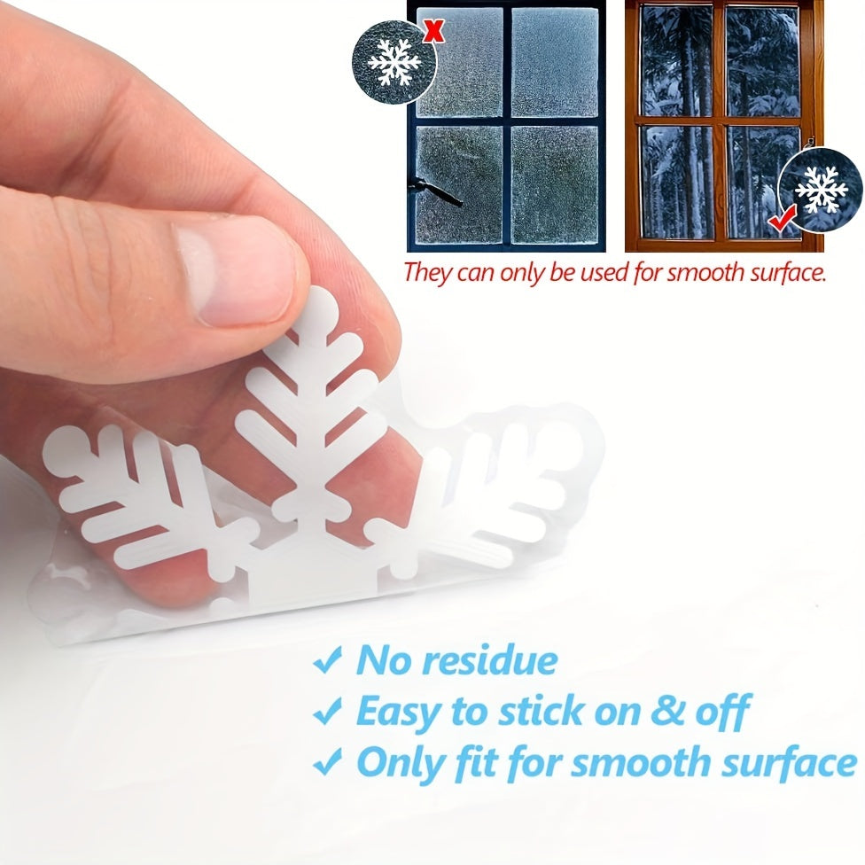 27pcs Christmas Window Cling Film Snowflake Window Decals Static Window Stickers