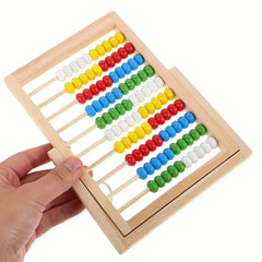 Wooden Abacus Counting Frame Toy Teaches Math Addition & Subtraction