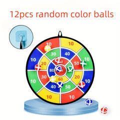 Kids Dart Board Set with 12 Sticky Balls - Fun Indoor Outdoor Party Game
