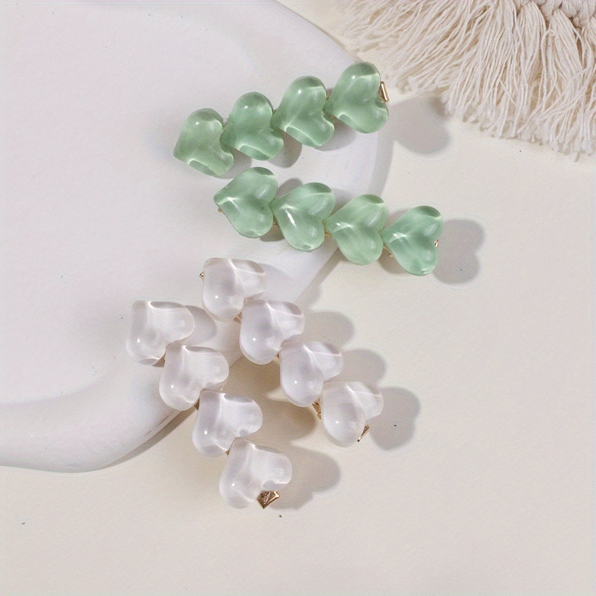 4pcs Heart Shape Hair Clip Barrette For Women