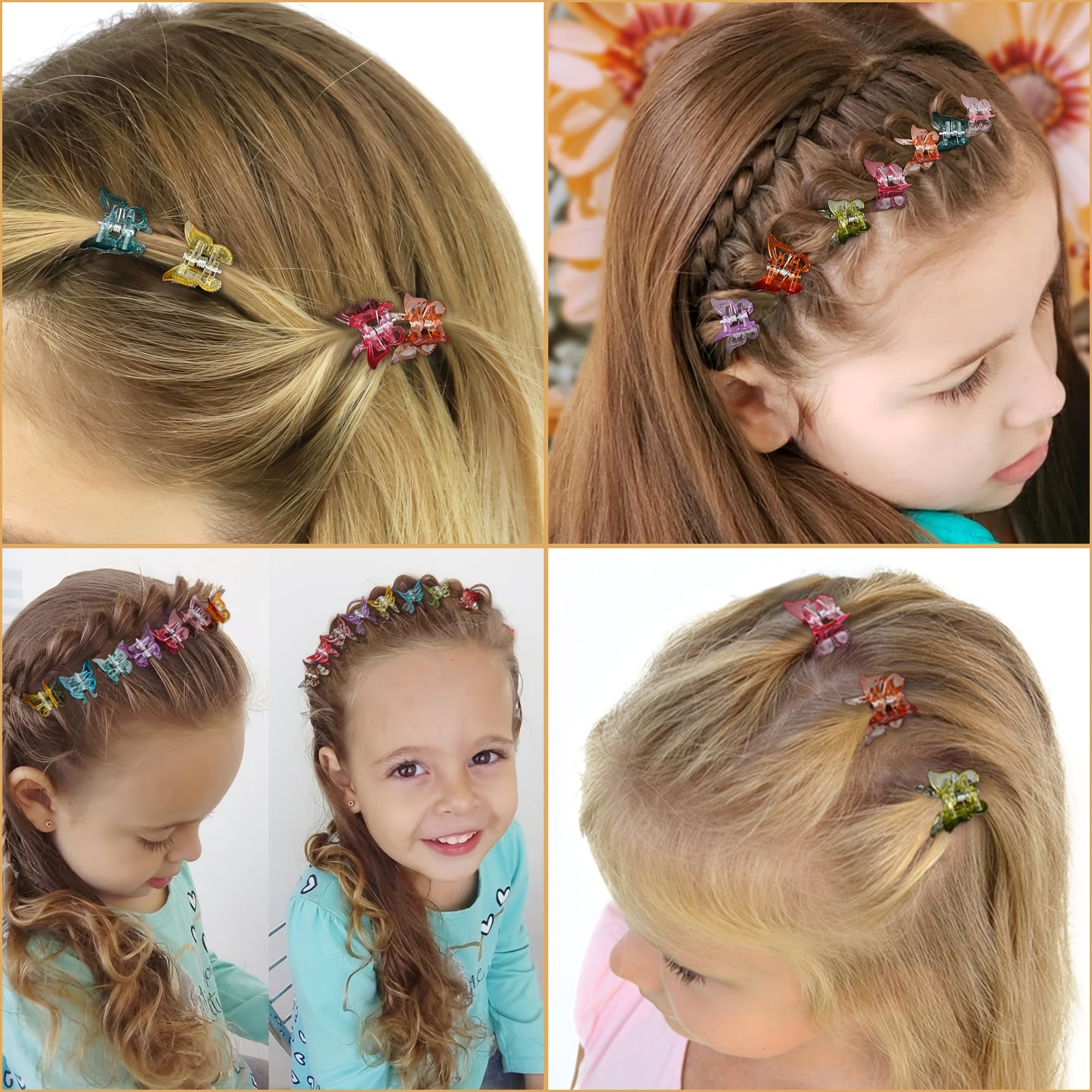 50pcs Butterfly Hair Clips Mini Claw Clip Pastel Hair Clips