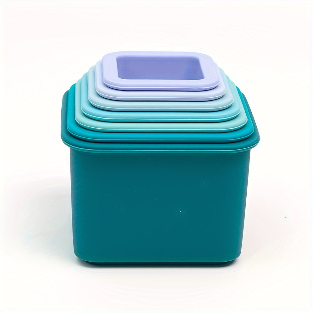 Silicone Stacking Cups for Babies Educational Building Block Toys