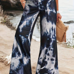  Tie Dye High Rise Flare Leg Pants