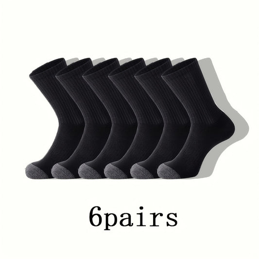 Men's Casual Sports Crew Socks 12 Pairs Gray