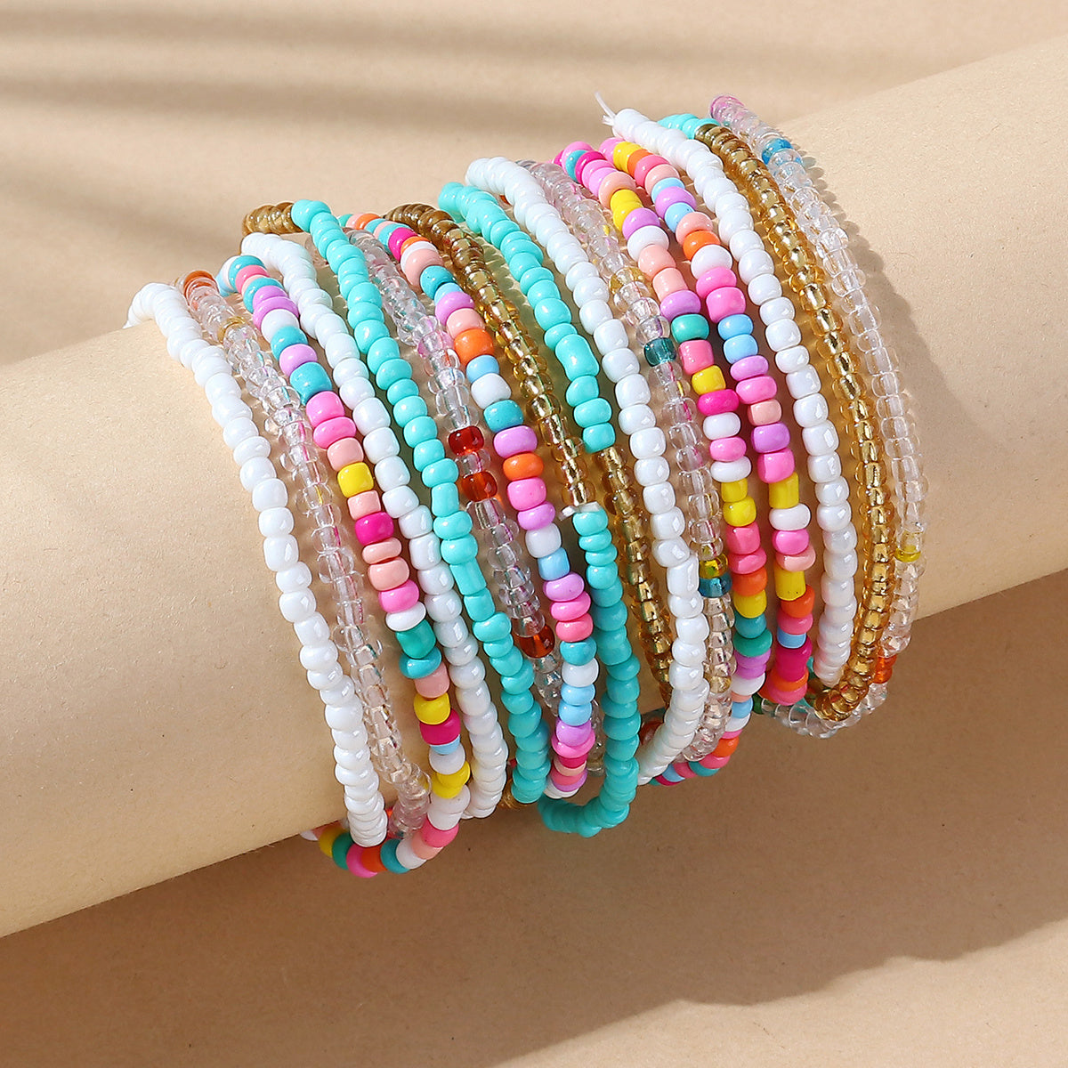 Boho Stretch Long Rice Bead Wrap Bracelets