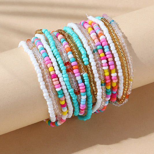 Boho Stretch Long Rice Bead Wrap Bracelets