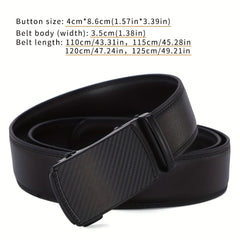 Men's Automatic Buckle Leather Belt Casual Retro Ratchet Belt