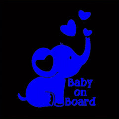 Elephant Baby On Board Car Reflective Sticker Safety Reminder