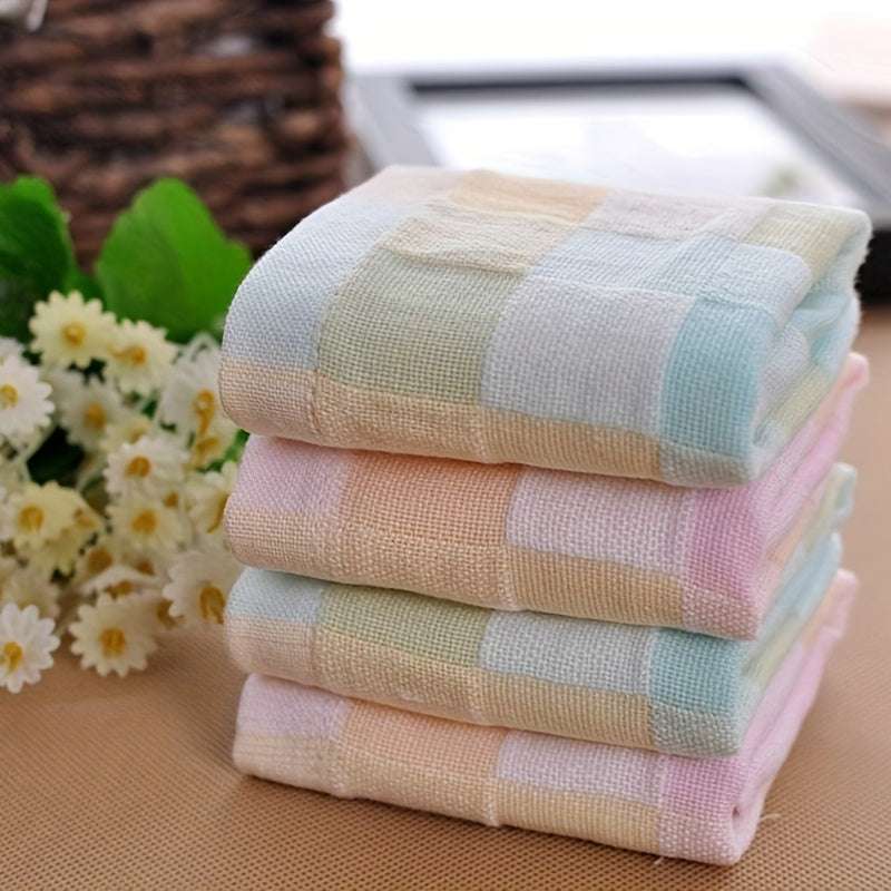 2pcs Multicolor Cotton Square Towels for Infants Small Towels