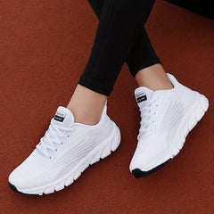 Women's Solid Running Shoes Breathable Lightweight Outdoor Sneakers