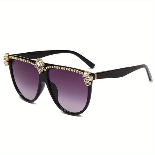 Y2K Large Jelly Sunglasses Funny Rhinestone Decorative Glasses UV400