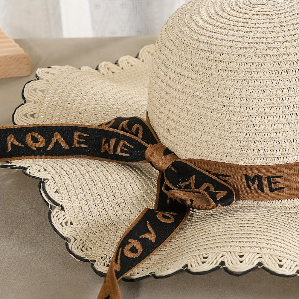 Ruffles Floppy Straw Hat Summer Sunscreen Travel Beach Hats for Women