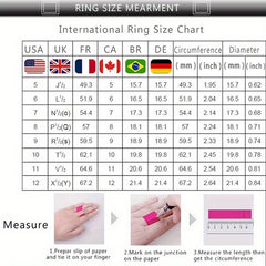 925 Silver Zircon Ring Wedding Promise Eternity Engagement Female Anniversary Gi