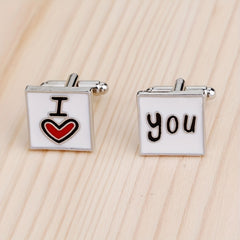 I Love You French Cufflinks for Couple