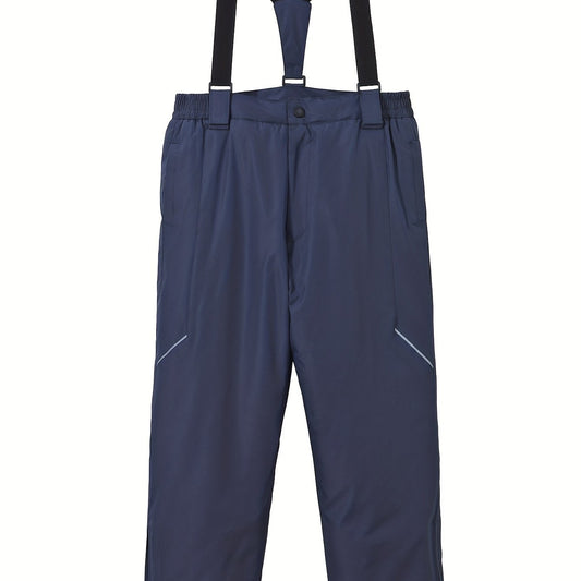Boys Winter Windproof Warm Pants Waterproof Thick Suspenders