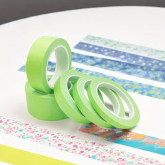 Green Washi Writable Tape 10-50mm 100 Feet Long Masking Paper Plastic Core