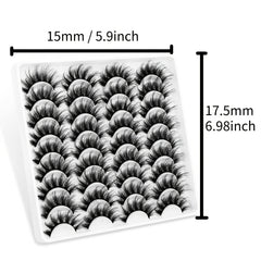 18 Pairs 3D Mink Eyelashes Natural Fluffy False Eyelashes Dramatic Long Eyelash