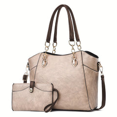 Classic Pattern Embossed Tote Bag Solid Satchel Bag For Work