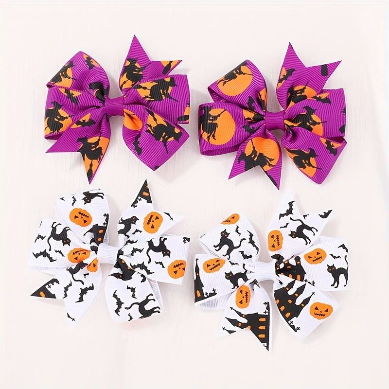 10pcs Halloween Bow Hair Clip Hair Accessories For Baby Girls