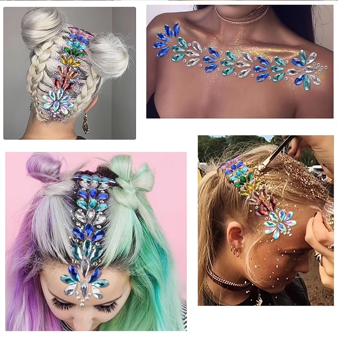 1 Pc Halloween Rhinestone Face Patch Hair Drill Chest Drill Eco Friendly