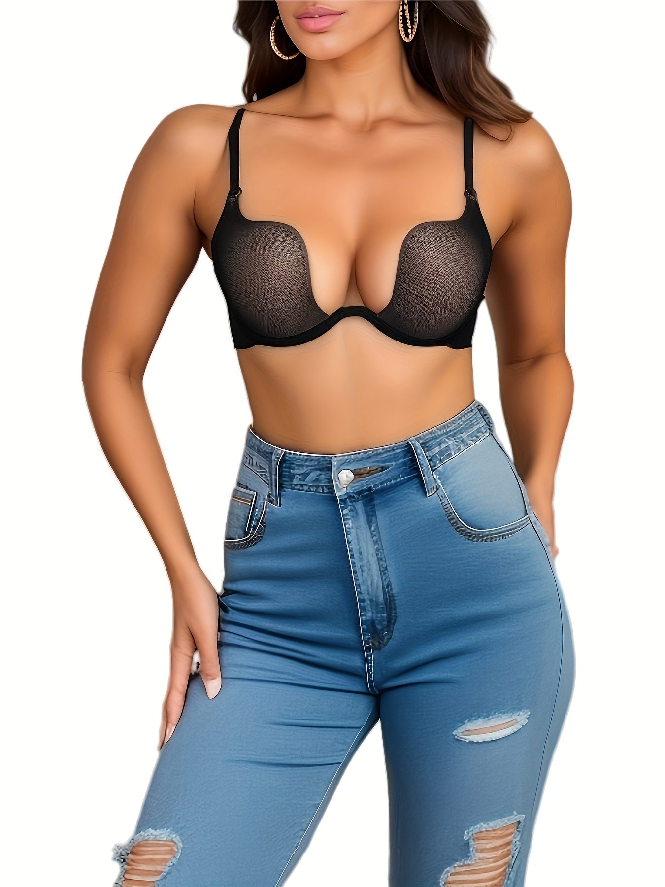 Solid Scoop Bra Push Up Women's Lingerie