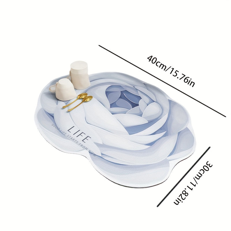 Silicone Dish Drying Pad Kitchen Countertop Absorbent Mat Soft Diatom Mud