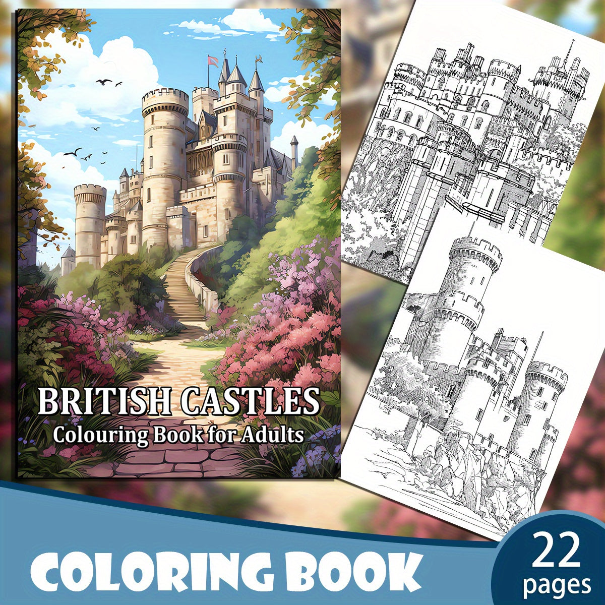 British Castles Adult Coloring Book - Great for Relaxation & Stress Relief