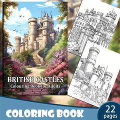 British Castles Adult Coloring Book - Great for Relaxation & Stress Relief