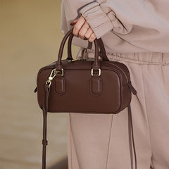 Retro Women's Handbag Adjustable Strap Brown Soft Handbag